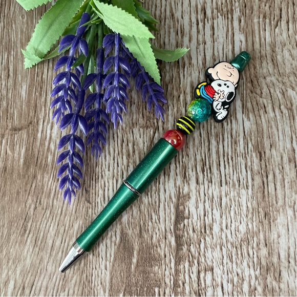 Writing Pen Unicorn Mike Snoopy Artisan Beaded Gift Custom Handcrafted Office - Picture 5 of 11